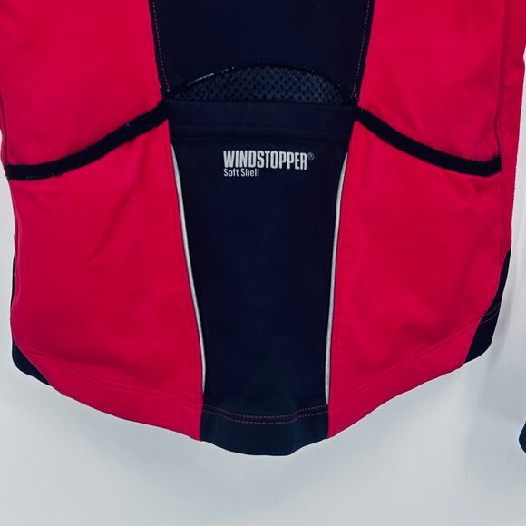 Hi-Vis Windstopper Soft Shell Cycling Jacket Gore Bike Wear Women’s Red Black S - Picture 6 of 10